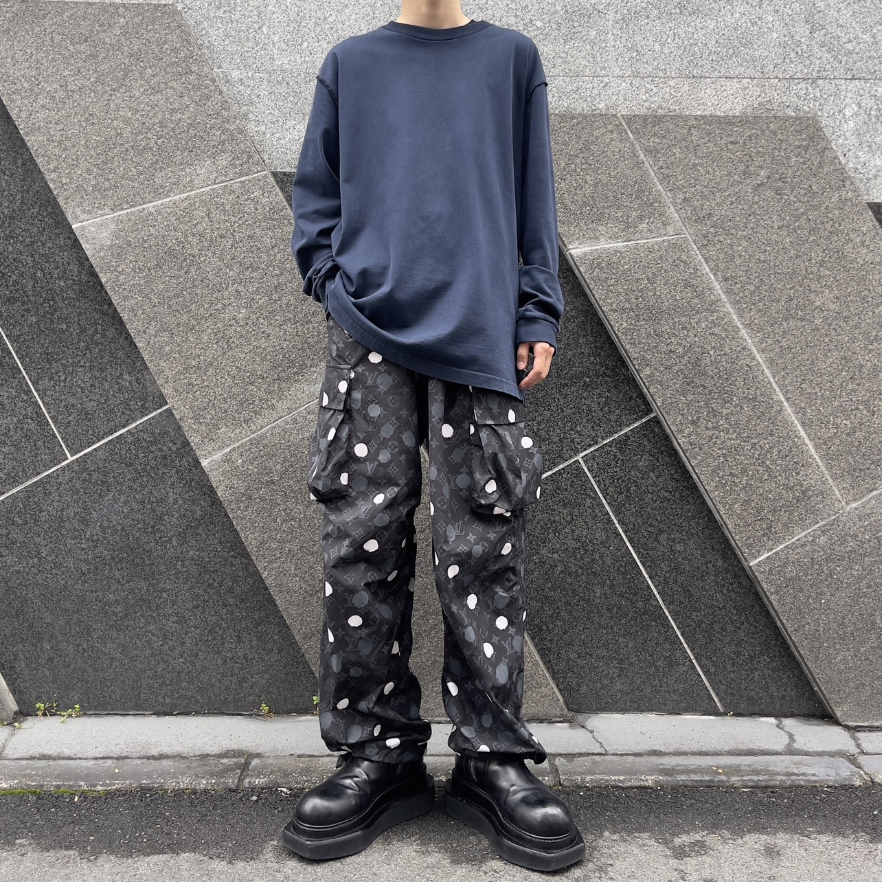 ルイヴィトン LOUIS VUITTON モノグラムディテールカーゴパンツ  